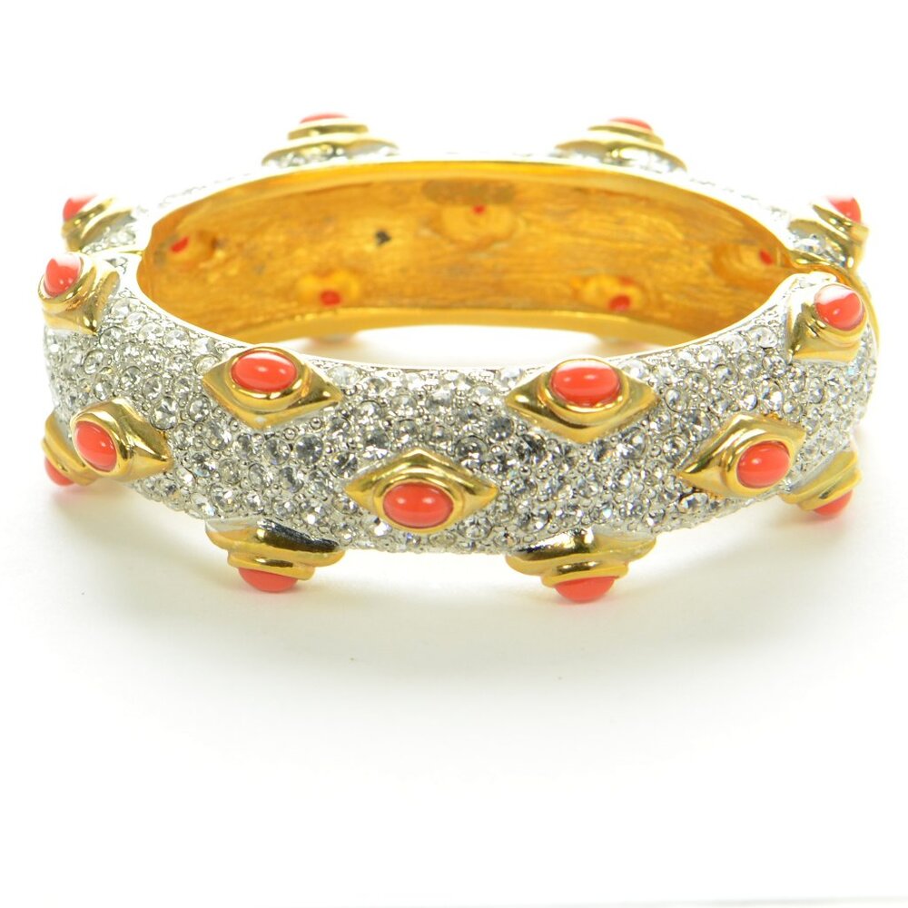 Kenneth Jay Lane Kjl Cabochon & Crystal Bracelet - image 4